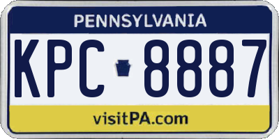 PA license plate KPC8887