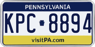 PA license plate KPC8894