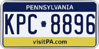 PA license plate KPC8896
