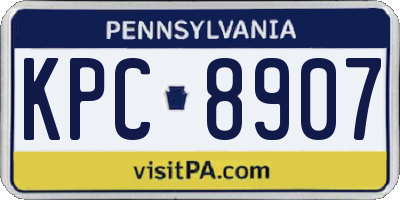 PA license plate KPC8907