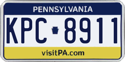 PA license plate KPC8911