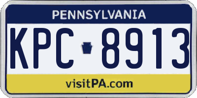 PA license plate KPC8913