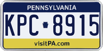 PA license plate KPC8915