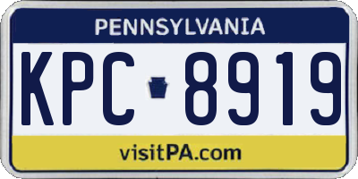 PA license plate KPC8919