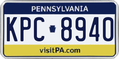 PA license plate KPC8940