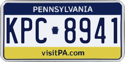 PA license plate KPC8941