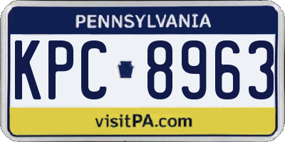 PA license plate KPC8963
