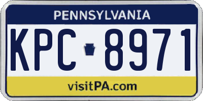PA license plate KPC8971