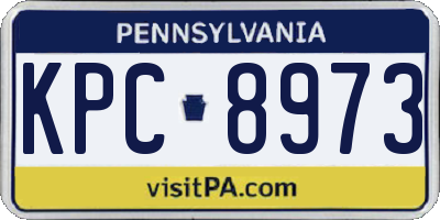 PA license plate KPC8973