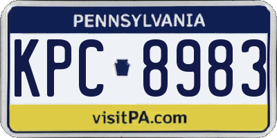 PA license plate KPC8983