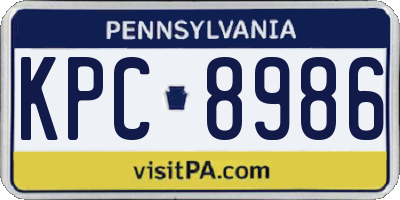 PA license plate KPC8986