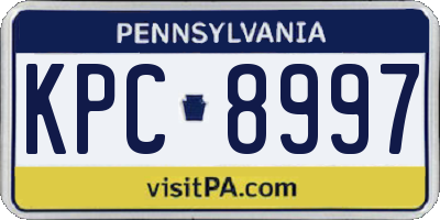 PA license plate KPC8997