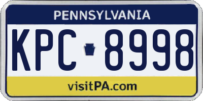 PA license plate KPC8998
