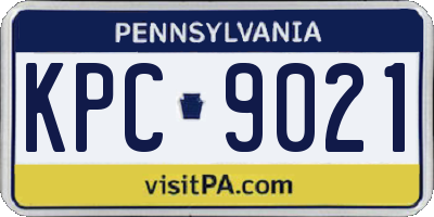 PA license plate KPC9021