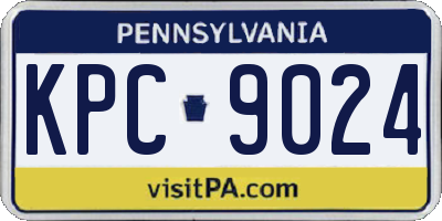PA license plate KPC9024
