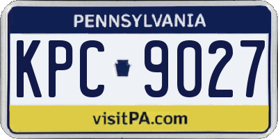 PA license plate KPC9027