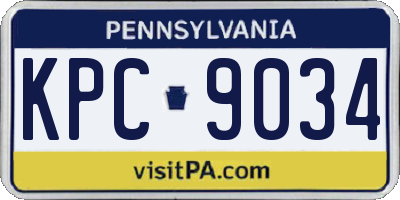 PA license plate KPC9034