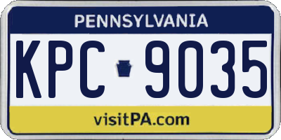PA license plate KPC9035