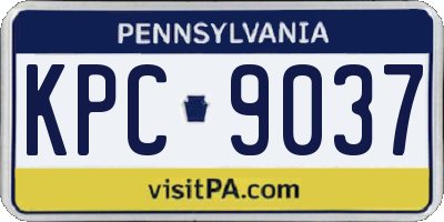 PA license plate KPC9037