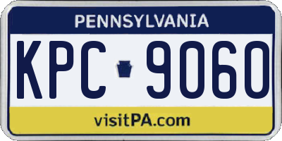 PA license plate KPC9060