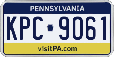 PA license plate KPC9061