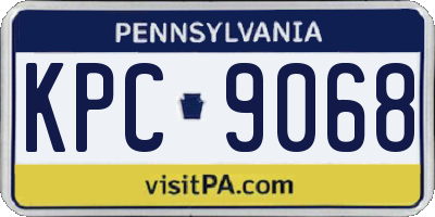 PA license plate KPC9068