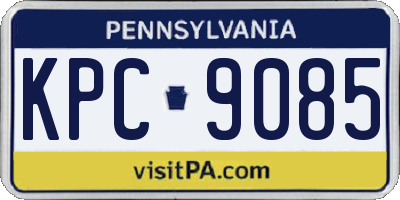 PA license plate KPC9085