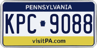 PA license plate KPC9088