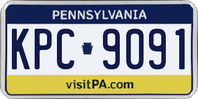 PA license plate KPC9091