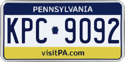 PA license plate KPC9092