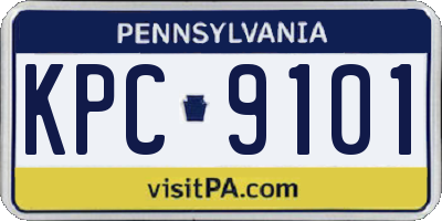 PA license plate KPC9101