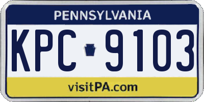 PA license plate KPC9103