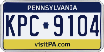 PA license plate KPC9104