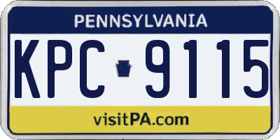 PA license plate KPC9115