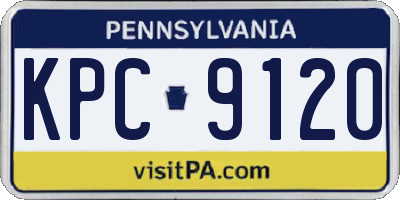 PA license plate KPC9120