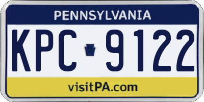 PA license plate KPC9122
