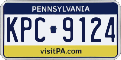 PA license plate KPC9124