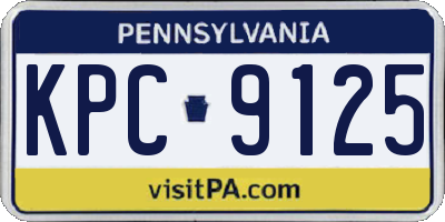 PA license plate KPC9125