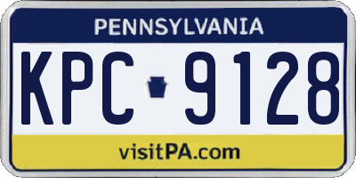 PA license plate KPC9128