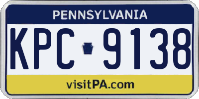 PA license plate KPC9138