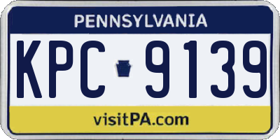 PA license plate KPC9139