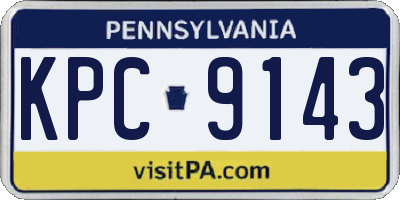 PA license plate KPC9143