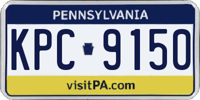 PA license plate KPC9150