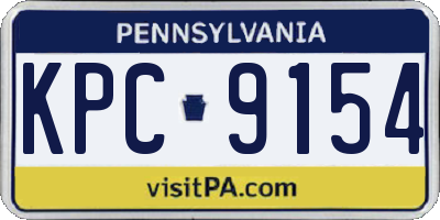 PA license plate KPC9154