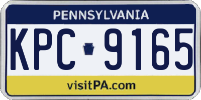 PA license plate KPC9165