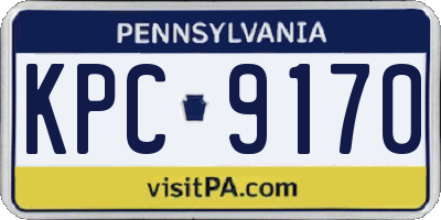 PA license plate KPC9170