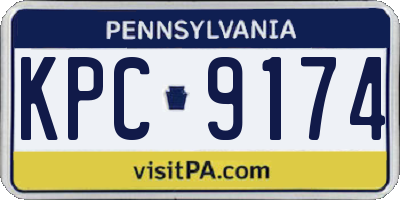 PA license plate KPC9174