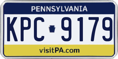 PA license plate KPC9179