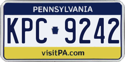 PA license plate KPC9242