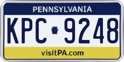PA license plate KPC9248